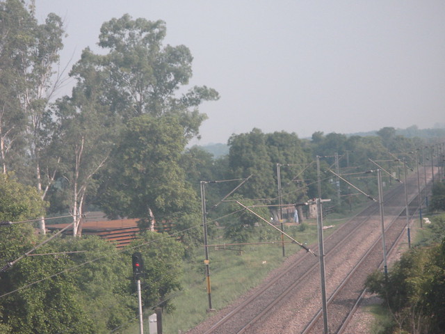 The New Delhi-Howrah main railway line near Aligarh in Uttar Pradesh