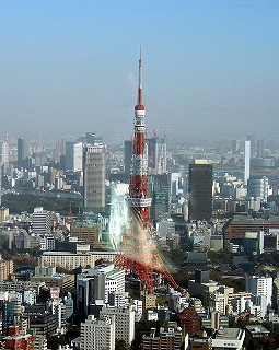 Tokyo towerを見下ろす