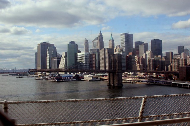 NYC Skyline from Manhattan Bridge MTA Train