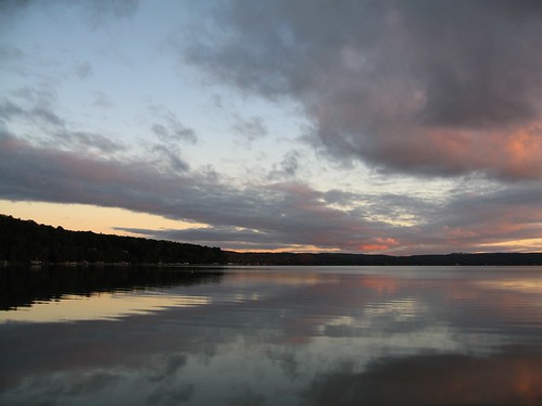 sunset lake reflections