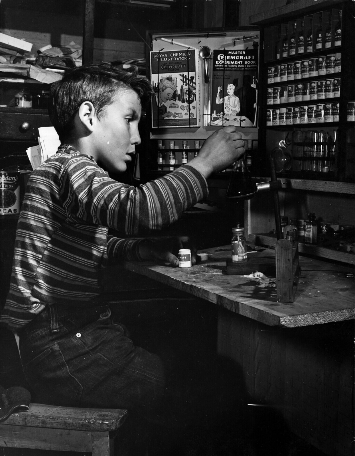George Mutz's younger son with his chemistry set