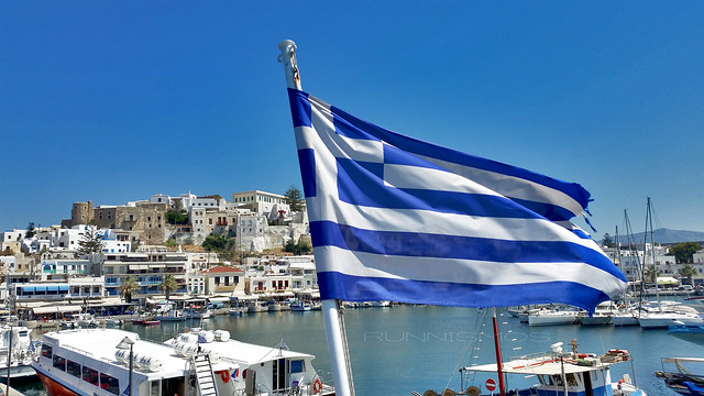 Greek flag @ Naxos Port