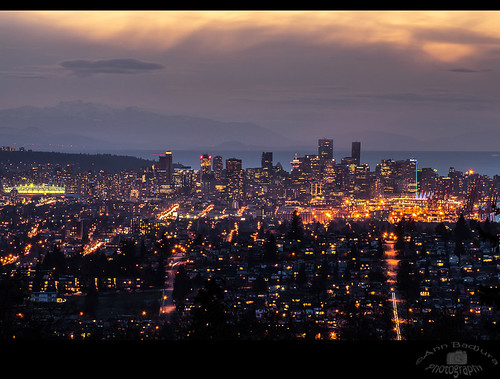Night Falls in Vancouver, BC, Canada by Ann Badjura Photography