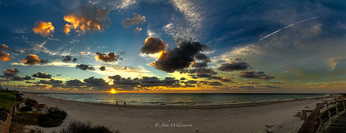 blue sky panorama orange seascape beach water clouds outdoor adelaide southaustralia semaphore 52semaphoresunsets