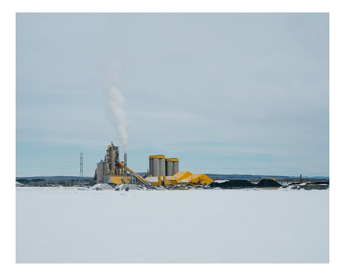 winter snow industry rural landscape landscapes industrial quebec cement
