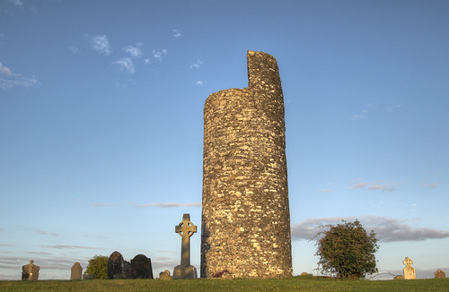 Old Kilcullen Round Tower by backpackphotography, ireland sunset cross dusk hdr kildare roundtower highcross oldkilcullen backpackphotography oldkilcu