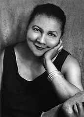 image of bell hooks with head on chin
