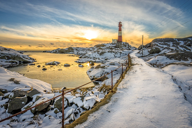 Winter sunset at Eigeroy lighthouse