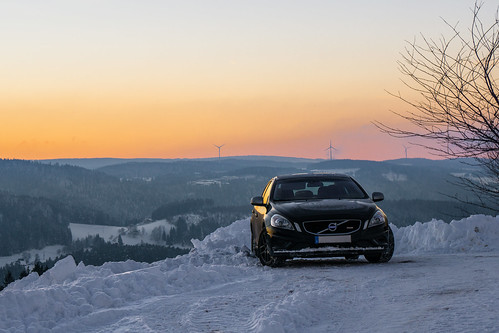 auto schnee winter sunset snow volvo landschaft blackforest 2016