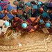 Macramé-Cavandoli bracelets with semi-precious beads