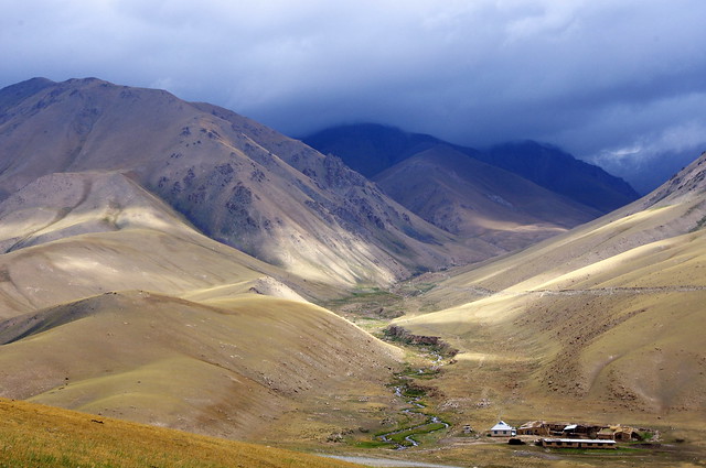 Settlement in Tian Shan, Kyrgyzstan