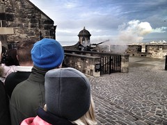 Firing of the one o'clock gun at Edinburgh castle