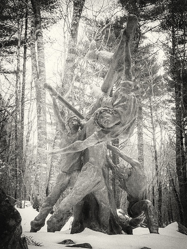 bw sculpture statue forest liverpool concrete woods novascotia fineart