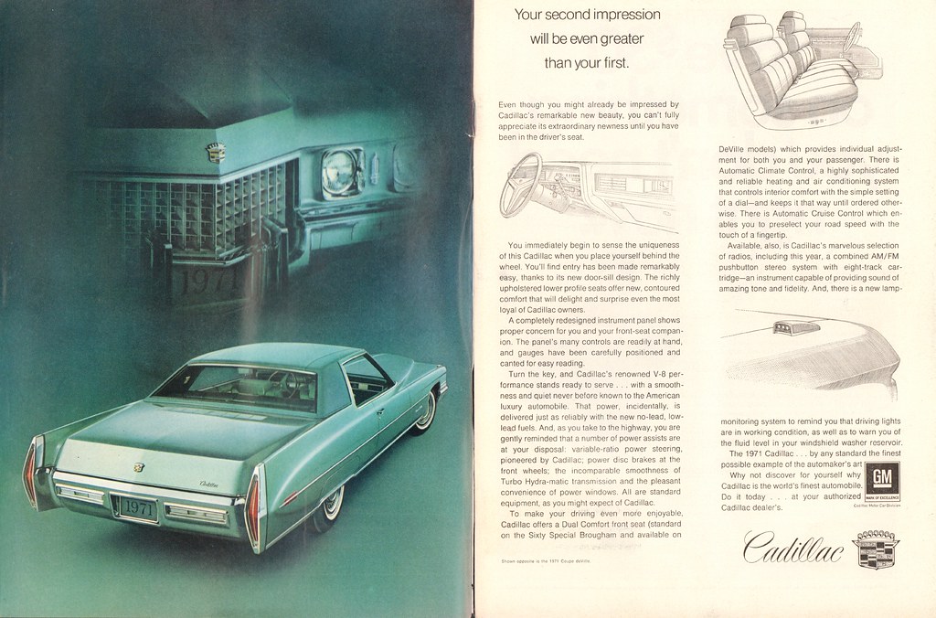 1971 Cadillac Coupe Deville Print Ad 