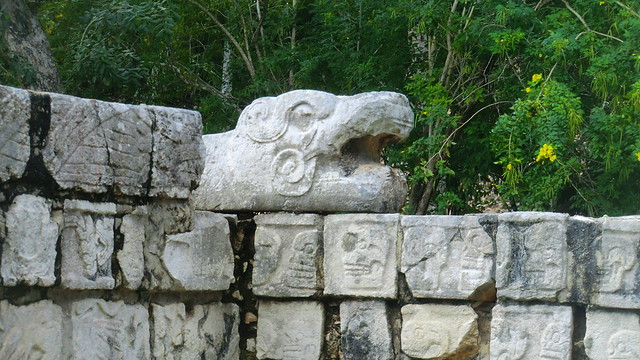 Mexico - Chichén Itzá; Maya' sculpture