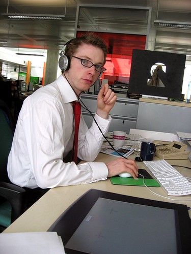 Ben looking like a serious office worker | by jaypod