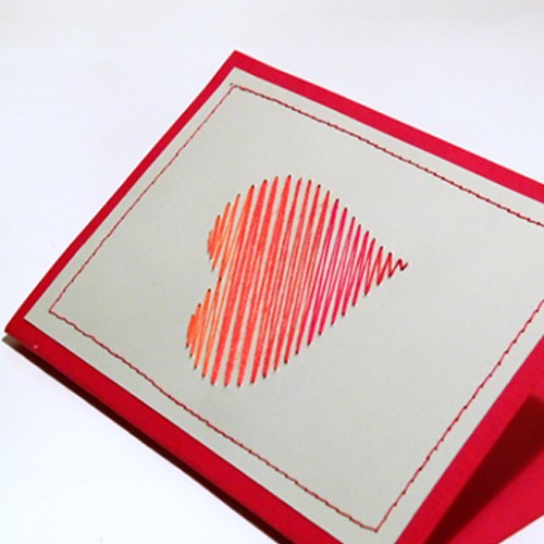 Paper Stitched Heart Card | by all things paper
