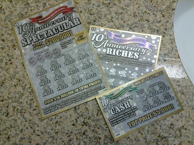 North Carolina 10th Anniversary lottery tickets