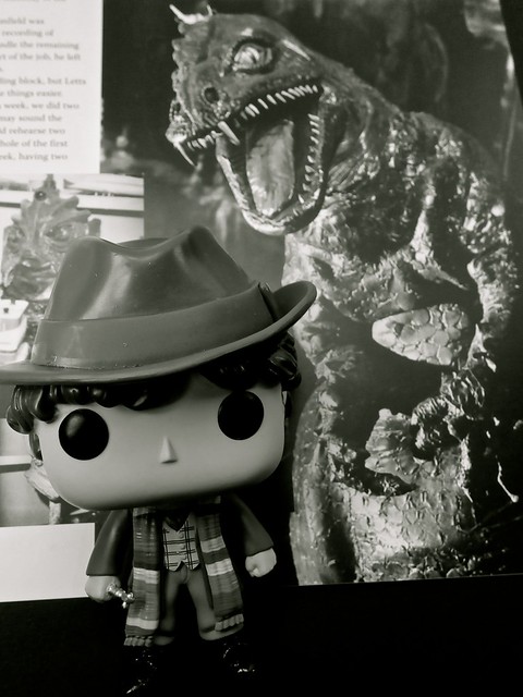 The Fourth Doctor and the Silurian's pet dinosaur (sorry, couldn't resist)