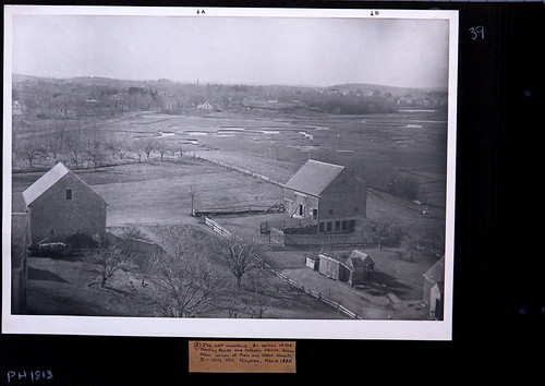The Salt Meadows by Hingham Historical Society, Eighth in a series of photos taken by Charles H. Marble from the roof of Agricultural Hall, Hingham,