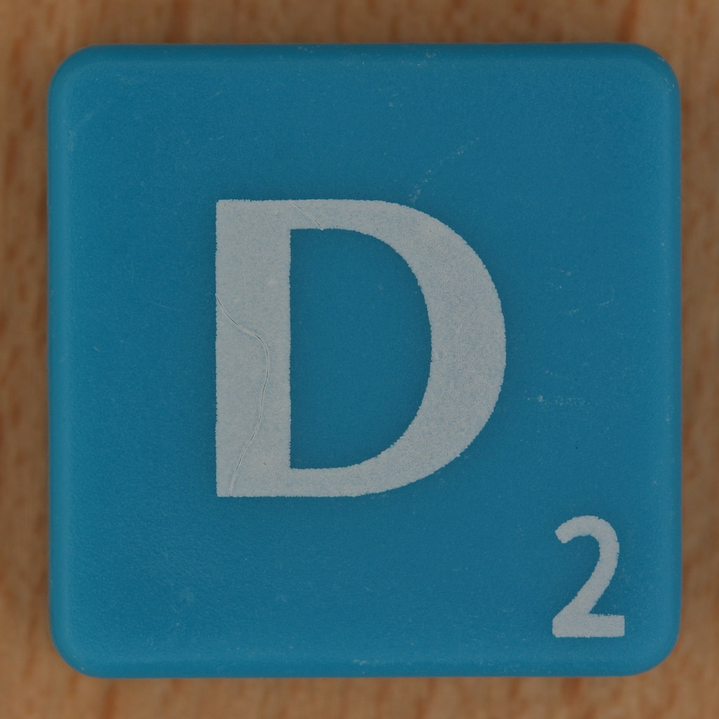 Scrabble white letter on blue D | Leo Reynolds | Flickr