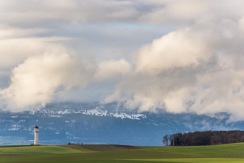 winter snow clouds forest switzerland suisse watertower jura fields february vaud 2016 echallens juramountains villarsleterroir goumoëns