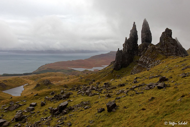 Old Man of Storr wrapped in clouds