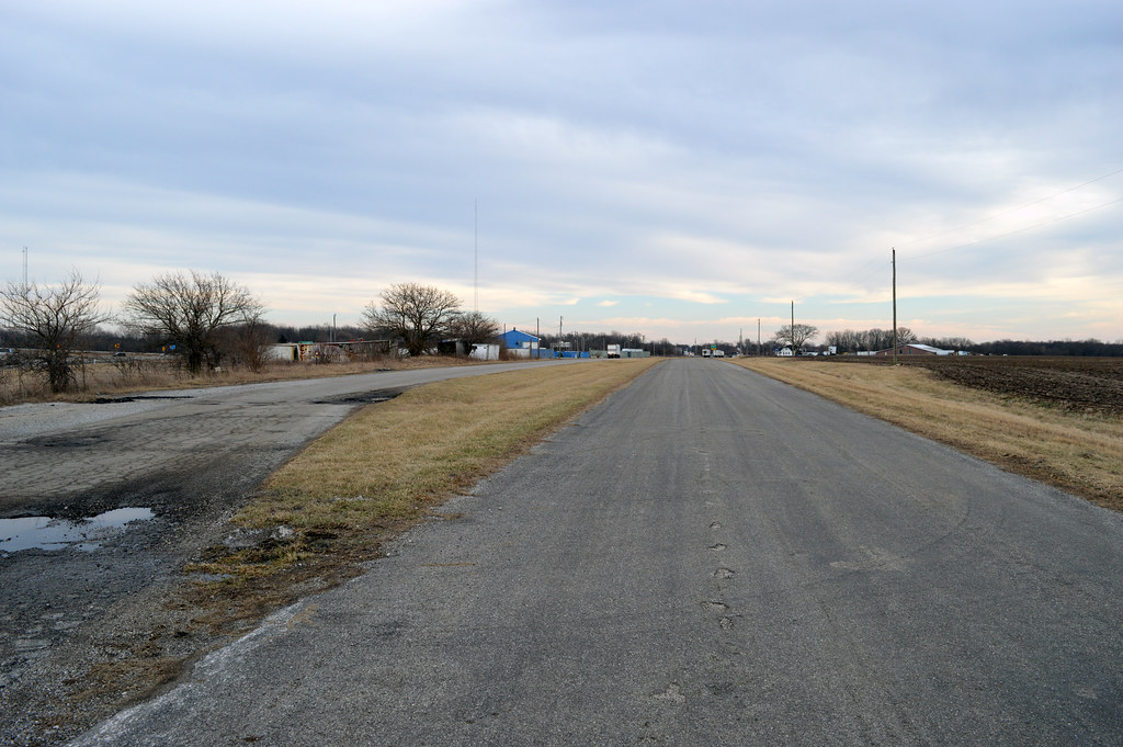 Abandoned four-lane highway