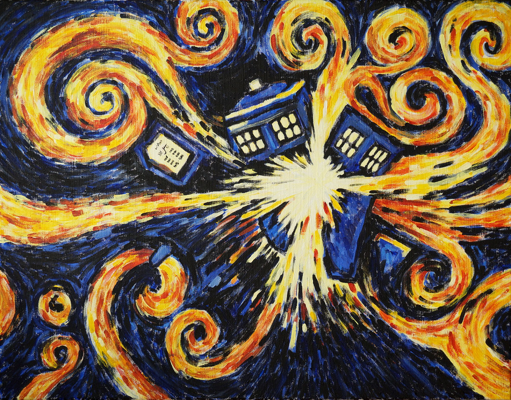 BBC DR WHO EXPLODING TARDIS DR VINCENT VAN GOGH POLICE BOX POSTER NEW 36x24 