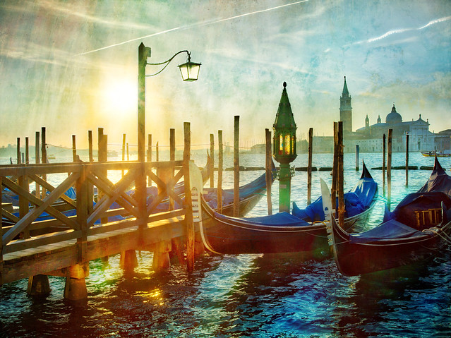Morning in Venice at the Gondolas