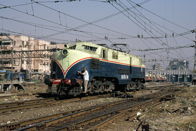 Indian Railways WCM1 20066 at Mumbai VT, 1995.