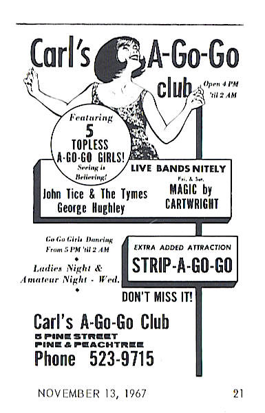 Carl's A-Go-Go, Atlanta, 1967