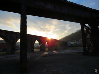 Sunset behind Stone Bridge