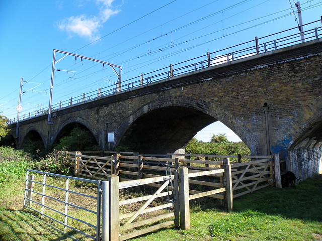 GOC Walthamstow to Stratford 046: Rail bridge at Walthamstow Marshes