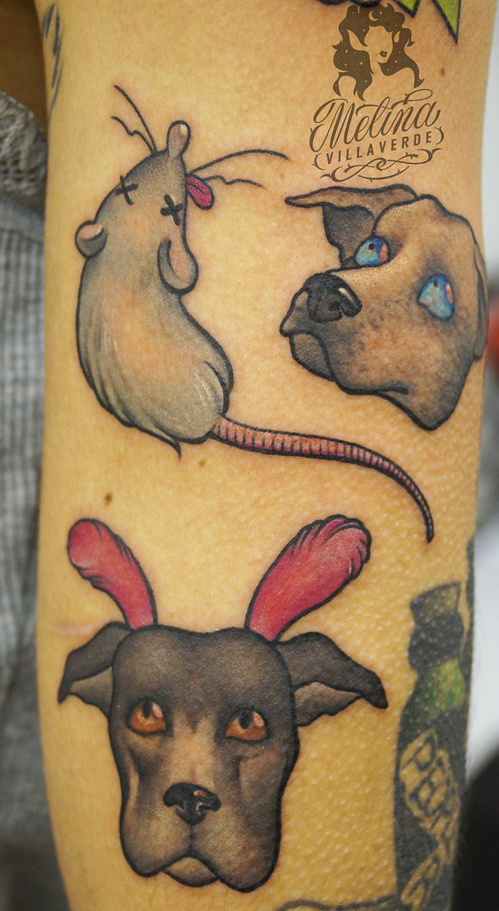 Cartoon dogs and rat tattoo | Melina Villaverde Tattoo Artis… | Flickr