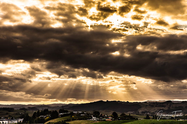 View over the hills from Otorohanga, North Island, New Zealand (January 2016)