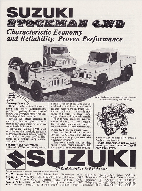 1979 Suzuki Stockman 4WD Ad - Australia