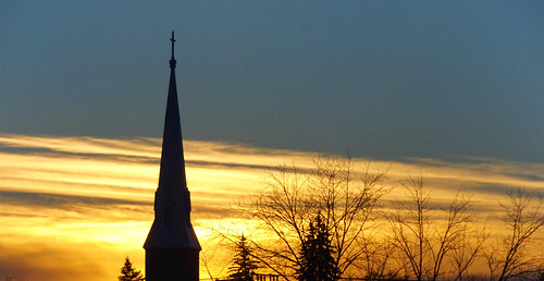 sunset sky ontario canada church outdoor peterborough stpetes