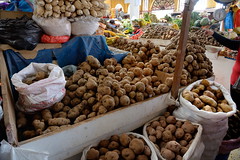 Potatoes in market in village in Peru-02 5-27-15
