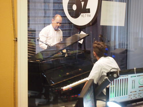 Evan Christopher and Kris Tokarski in the studio