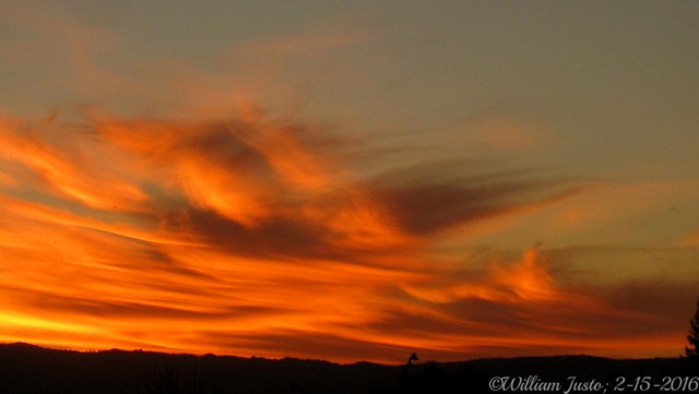 Fiery Golden Clouds At Sunset This Evening (2-15-16) Photo #3