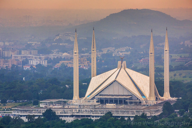 Faisal Mosque At Dusk, Islamabad, Pakistan