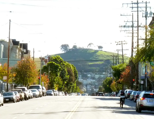 my xmas day tradition is a long long photo-op walk; looking back at bernal heights 12-15*