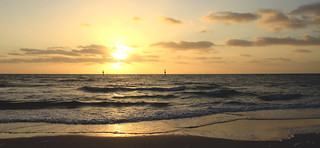 Panorama with sea sunset