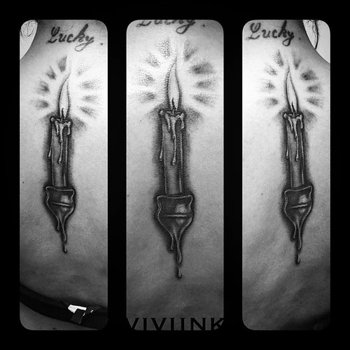 Back candle custom design part free hand. Done today. Thank you for sitting well. :) #candle #candletattoo #backtattoo #blackandgrey #customtattoo #customtattoo #art #artist #ink #inkedup #inklife #inkedmag #inkmaker #inkslinger #tattoo #tattoolover #tatt | by Vivi Ink