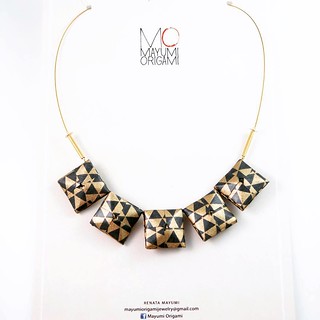 Mayumi Origami Jewelry - Square Bead Necklaces | by all things paper