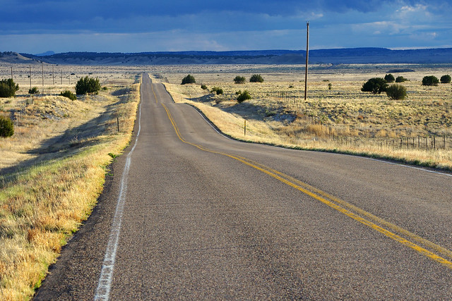Highway 350 through Comanche National Grassland, Colorado, USA.