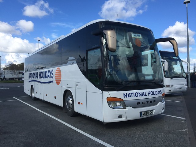 Seen at Wetherby Services 30/04/2016  NH10LSH Setra S415 GT - HD on  Weekend Mystery Tour Trip.   See the most weekend at Wetherby, does it always go to the same destination ?