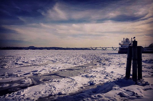 old bridge blue winter shadow snow cold bird art texture ice water alexandria clouds river walking landscape virginia pier town high cloudy seagull samsung explore riverboat blizzard