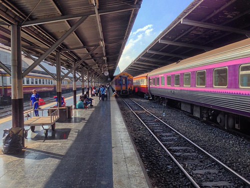 Waiting for the train to Ayutthaya. | by Christian and Kristine